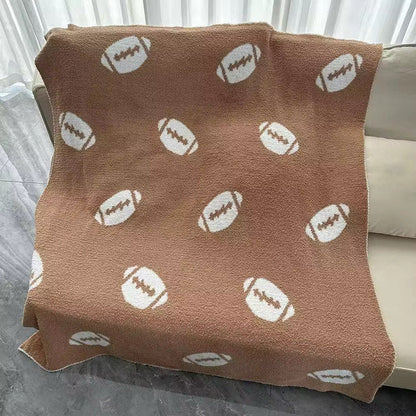 Tan Football Cloud Blanket