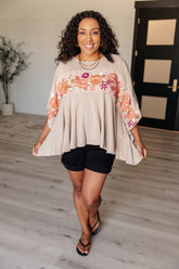 Tops Isabel Embroidered Tunic in Mocha