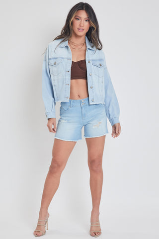 Women's Denim With Raw Hem Jacket
