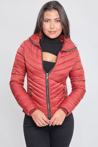 Puffer Jacket With Sherpa Fur Hoodie