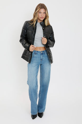 Pleather Puffy Jacket