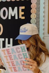 Hat Cool Girls Teach - Periwinkle Vintage Trucker Hat