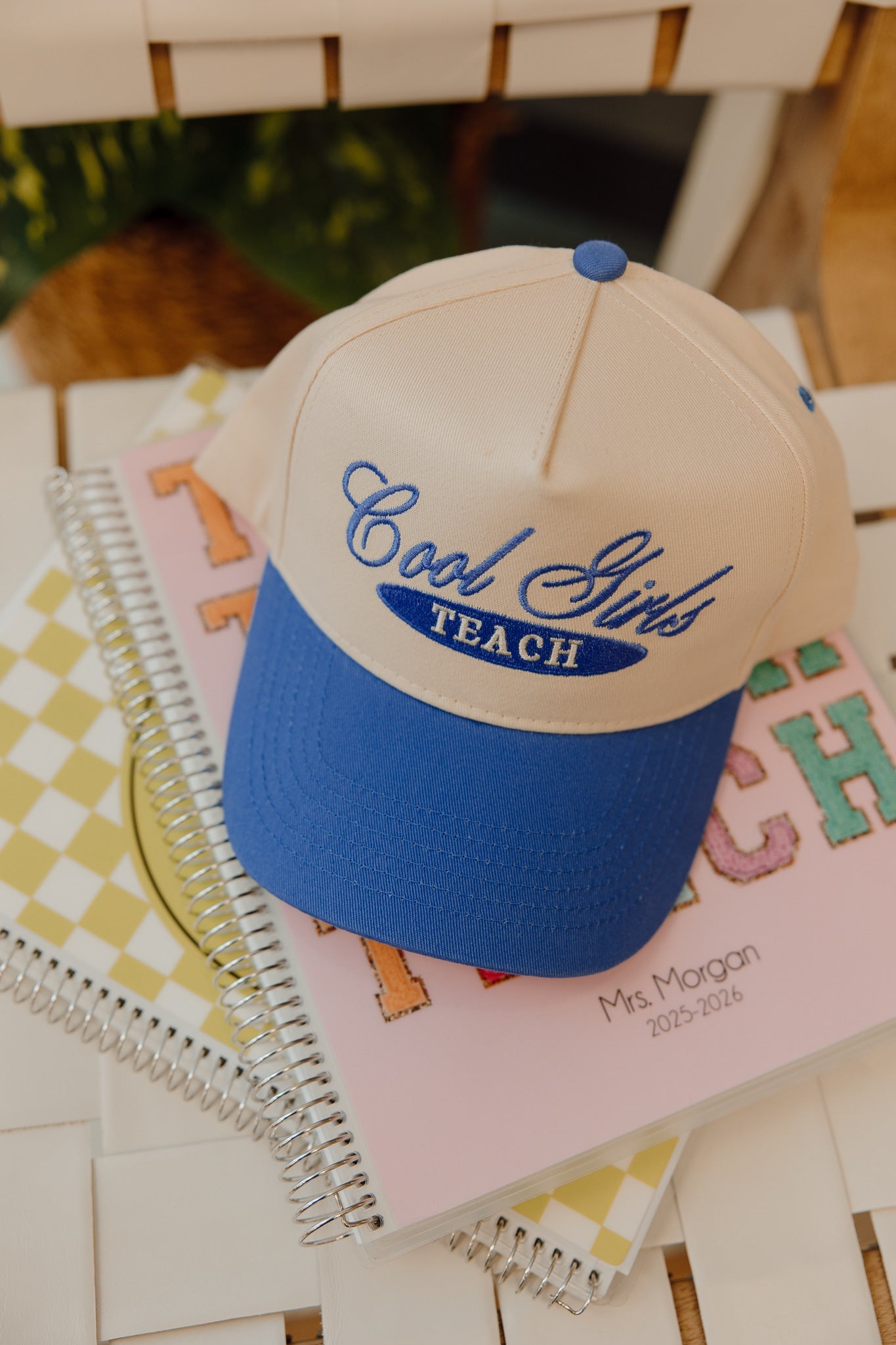 Hat Cool Girls Teach - Periwinkle Vintage Trucker Hat