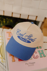 Hat Cool Girls Teach - Periwinkle Vintage Trucker Hat