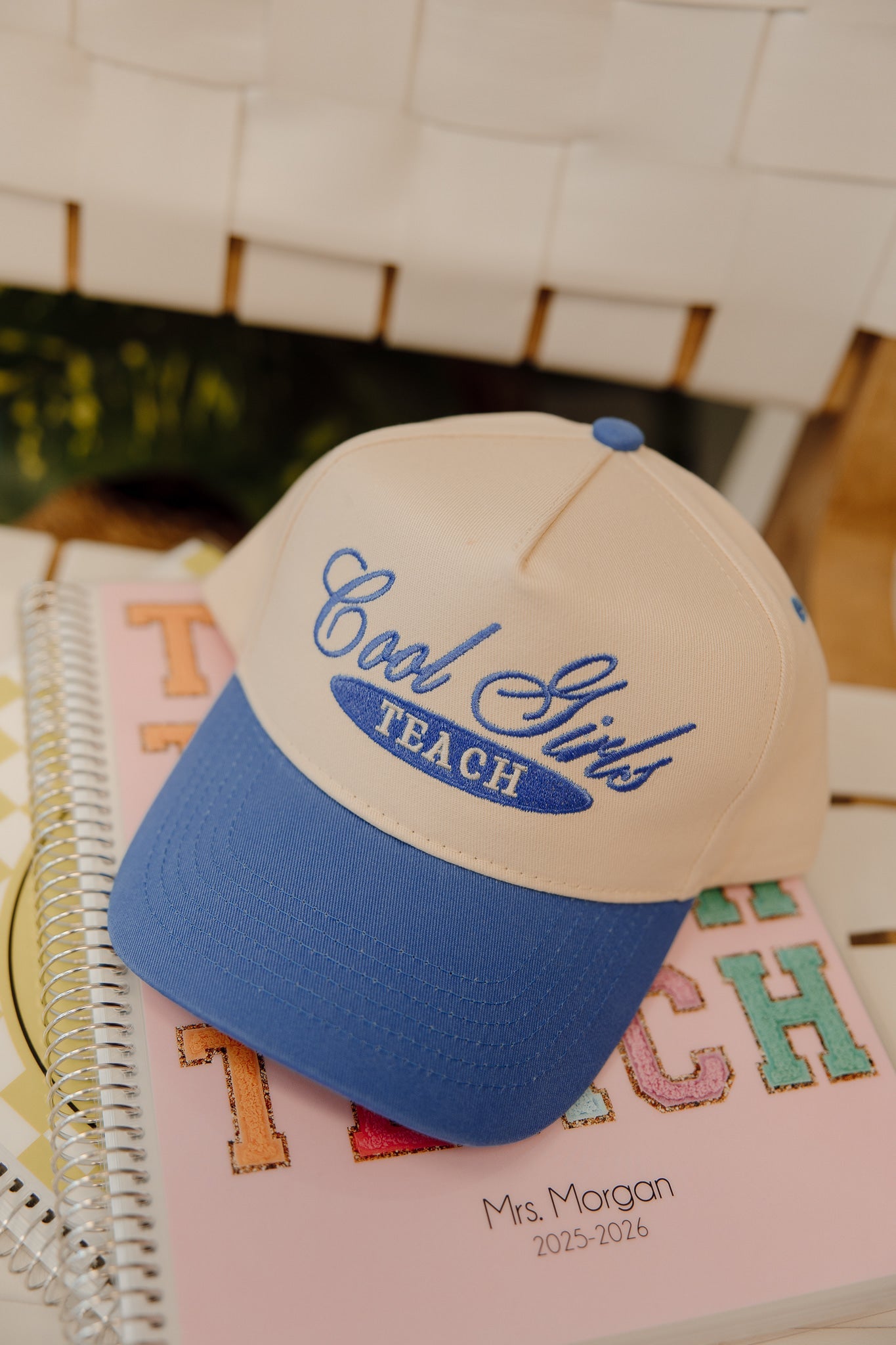 Hat Cool Girls Teach - Periwinkle Vintage Trucker Hat