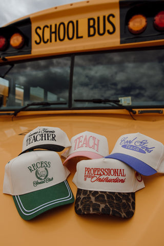 Hat TEACH - Pink Vintage Trucker Hat