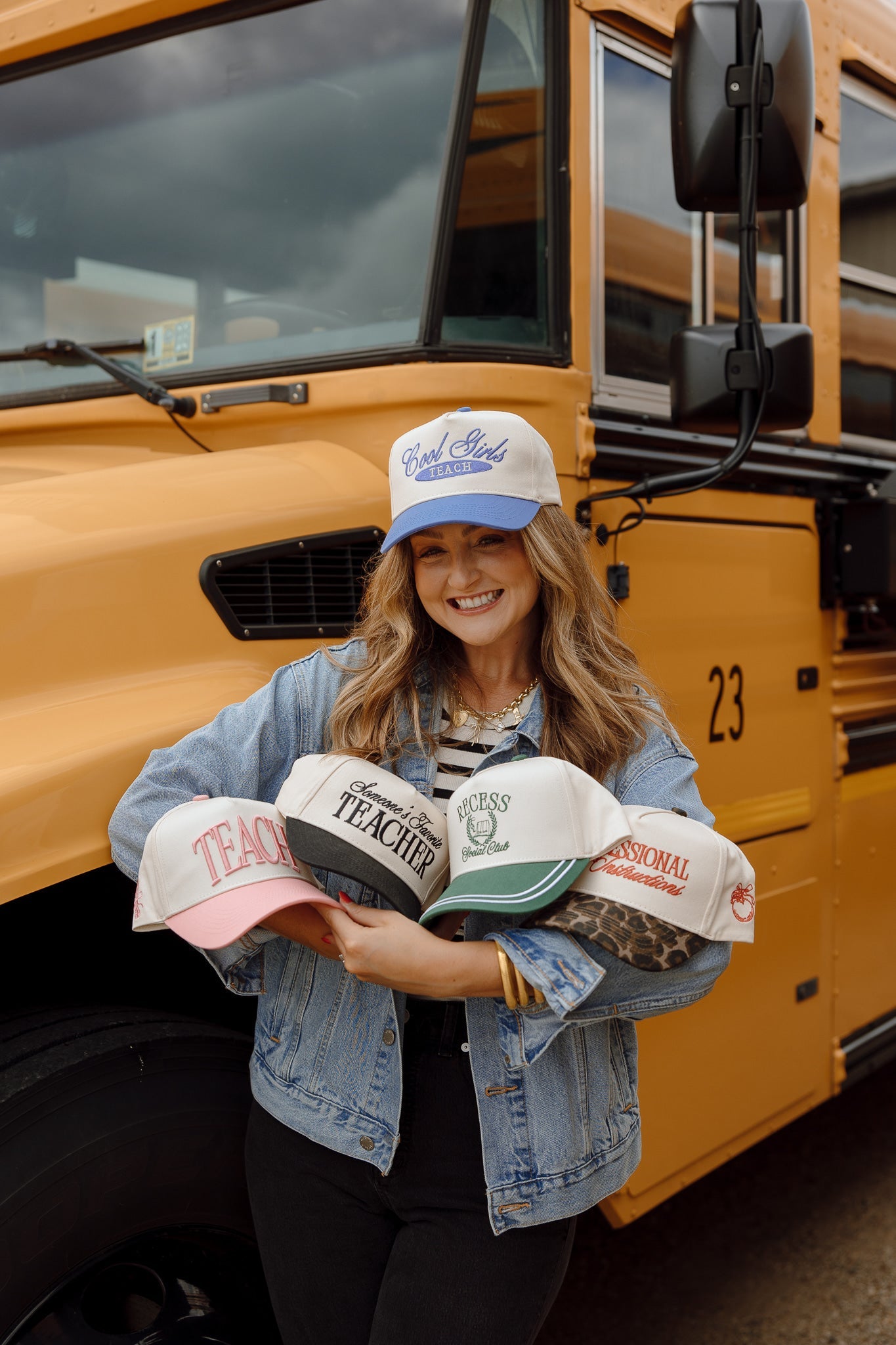 Hat Cool Girls Teach - Periwinkle Vintage Trucker Hat