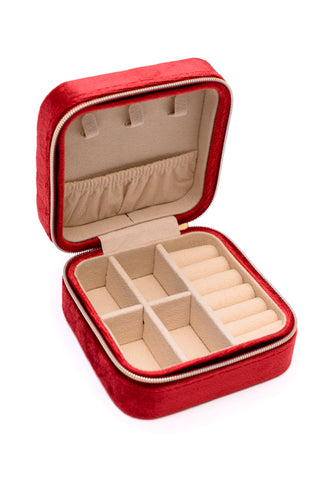 Accessories Kept and Carried Velvet Jewelry Box in Red