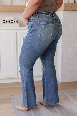 Denim Kiana High Rise Heavy Destroy Flare