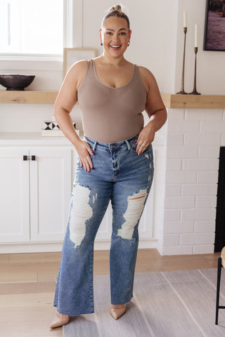 Denim Kiana High Rise Heavy Destroy Flare