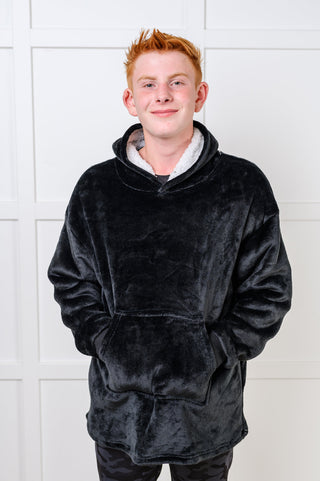 Layers Kids Oversized Hoodie Blanket in Black