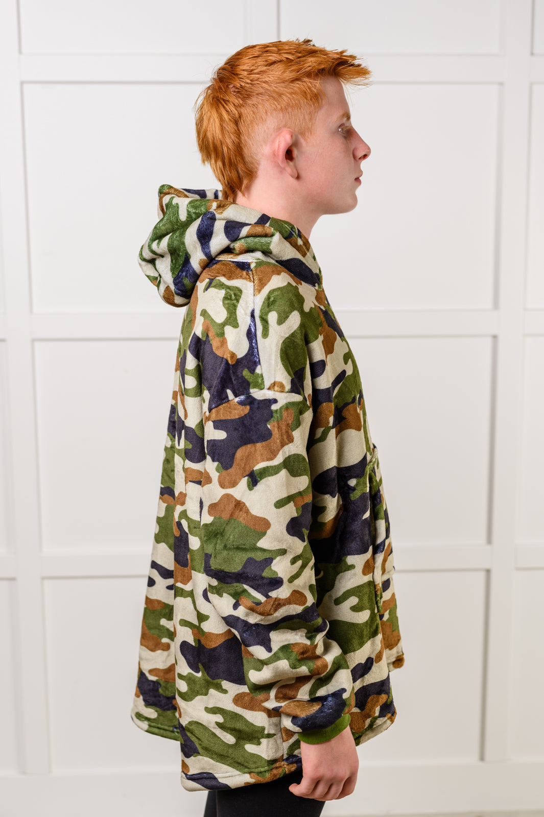 Kids Oversized Hoodie Blanket in Camo