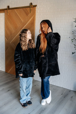 Layers Kids Oversized Hoodie Blanket in Black