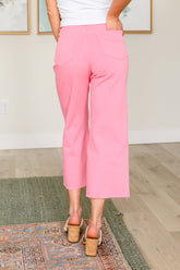 Denim Lisa High Rise Control Top Wide Leg Crop Jeans in Pink