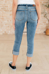 Denim Laura Mid Rise Cuffed Skinny Capri Jeans