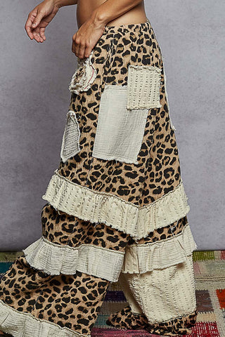 POL Leopard Patchwork Pants