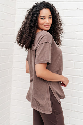 Tops Let Me Live Relaxed Tee in Brown