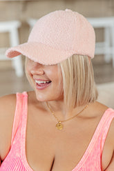 Accessories Lyla Sherpa Ball Cap in Pink