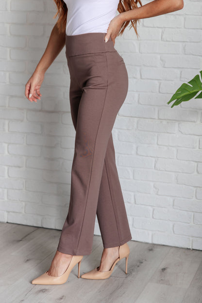 Bottoms Magic Straight Pants in Dark Mocha