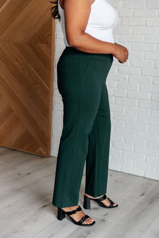 Bottoms Magic Straight Pants in Hunter Green