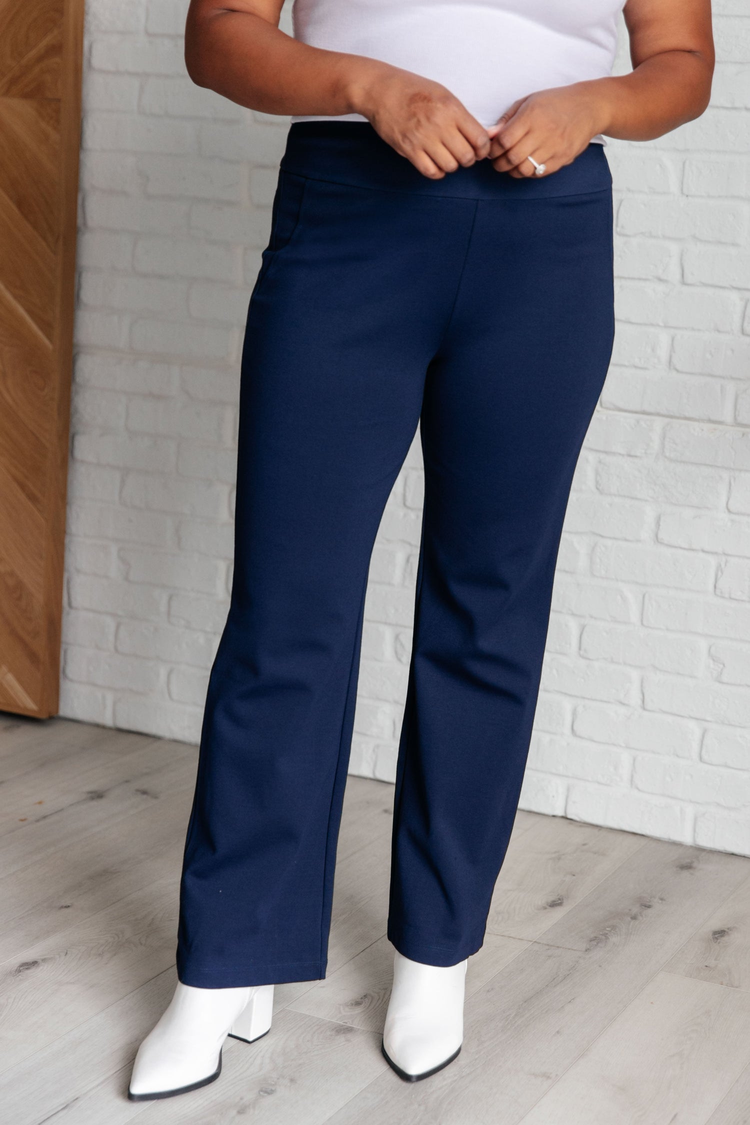 Bottoms Magic Straight Pants in Navy