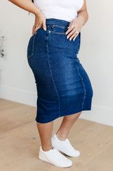 Denim Marcy High Rise Denim Midi Skirt