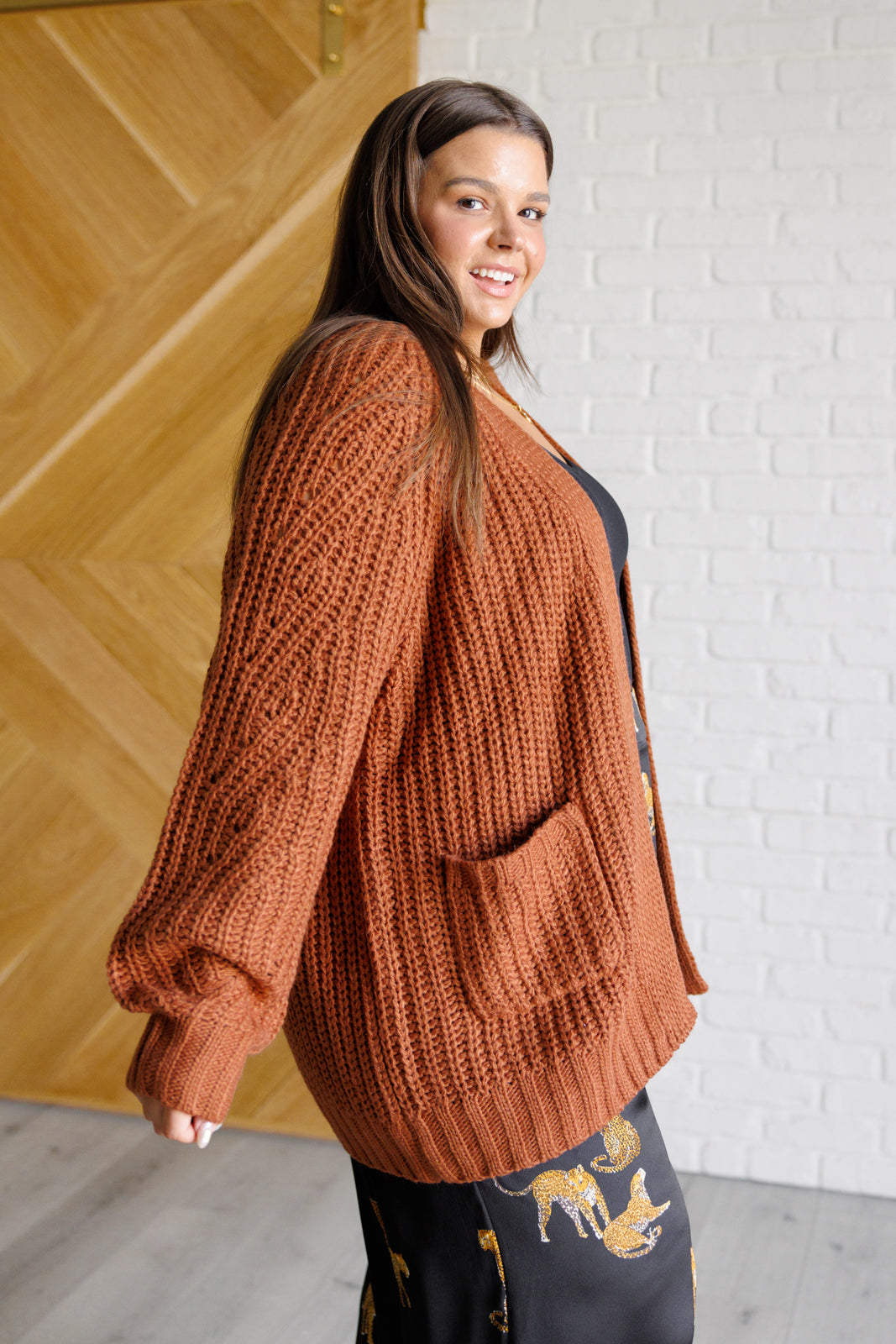 Layers Maybe Monday Cardigan in Chestnut