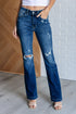 Denim Mila Mid Rise Distressed Bootcut Jeans