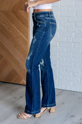 Denim Mila Mid Rise Distressed Bootcut Jeans