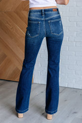 Denim Mila Mid Rise Distressed Bootcut Jeans