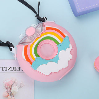 Womens Portable Rainbow Donut Water Bottle