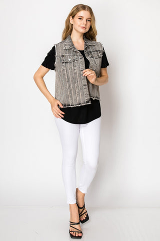 Sequin Denim Vest