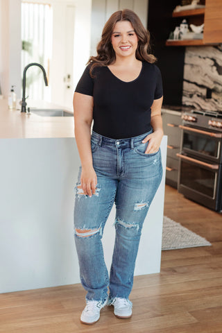 Denim O'Hara Destroyed Straight Jeans