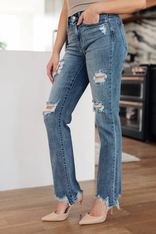 Denim O'Hara Destroyed Straight Jeans