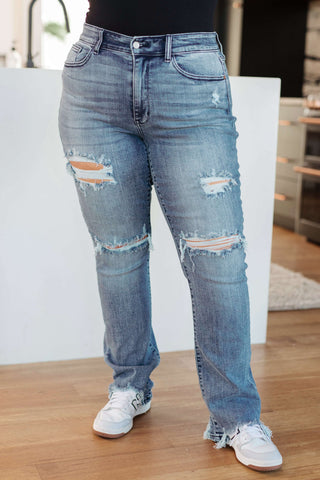 Denim O'Hara Destroyed Straight Jeans