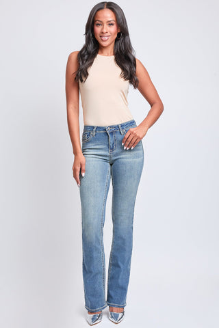 Pants Women's Heavy Stitch Mid Rise Bootcut Stud Jeans