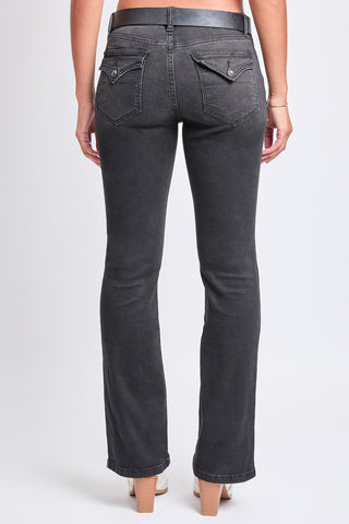 Women's Mid Rise Belted Bootcut Jeans