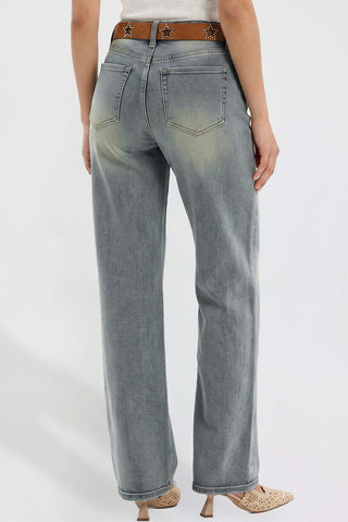 Women's Britney Belted Wide Leg Jeans