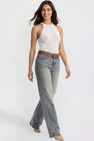 Women's Britney Belted Wide Leg Jeans