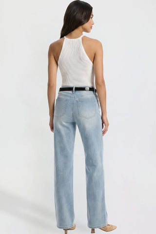 Women's Britney Belted Wide Leg Jeans