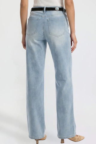 Women's Britney Belted Wide Leg Jeans