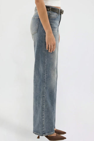 Women's Britney Belted Wide Leg Jeans
