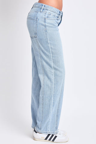 Women's Mid Rise Relaxed Rigid Straight  Jeans