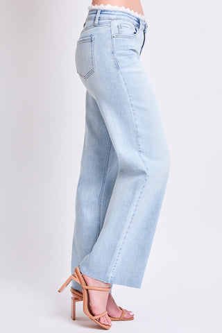 Women's Lace Trim Wide Leg Jeans