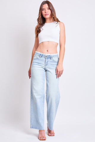 Women's Lace Trim Wide Leg Jeans