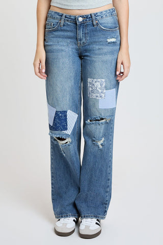 Pants Women's Britney Patchwork Wide Leg Jeans