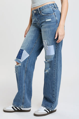 Pants Women's Britney Patchwork Wide Leg Jeans