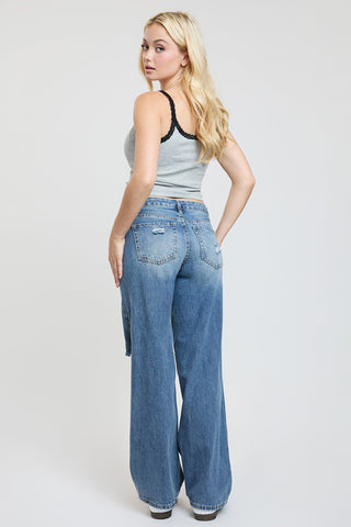Pants Women's Britney Patchwork Wide Leg Jeans