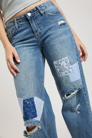 Pants Women's Britney Patchwork Wide Leg Jeans