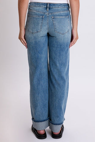 Women's Britney Low Rise Wide Leg Cuff Jeans